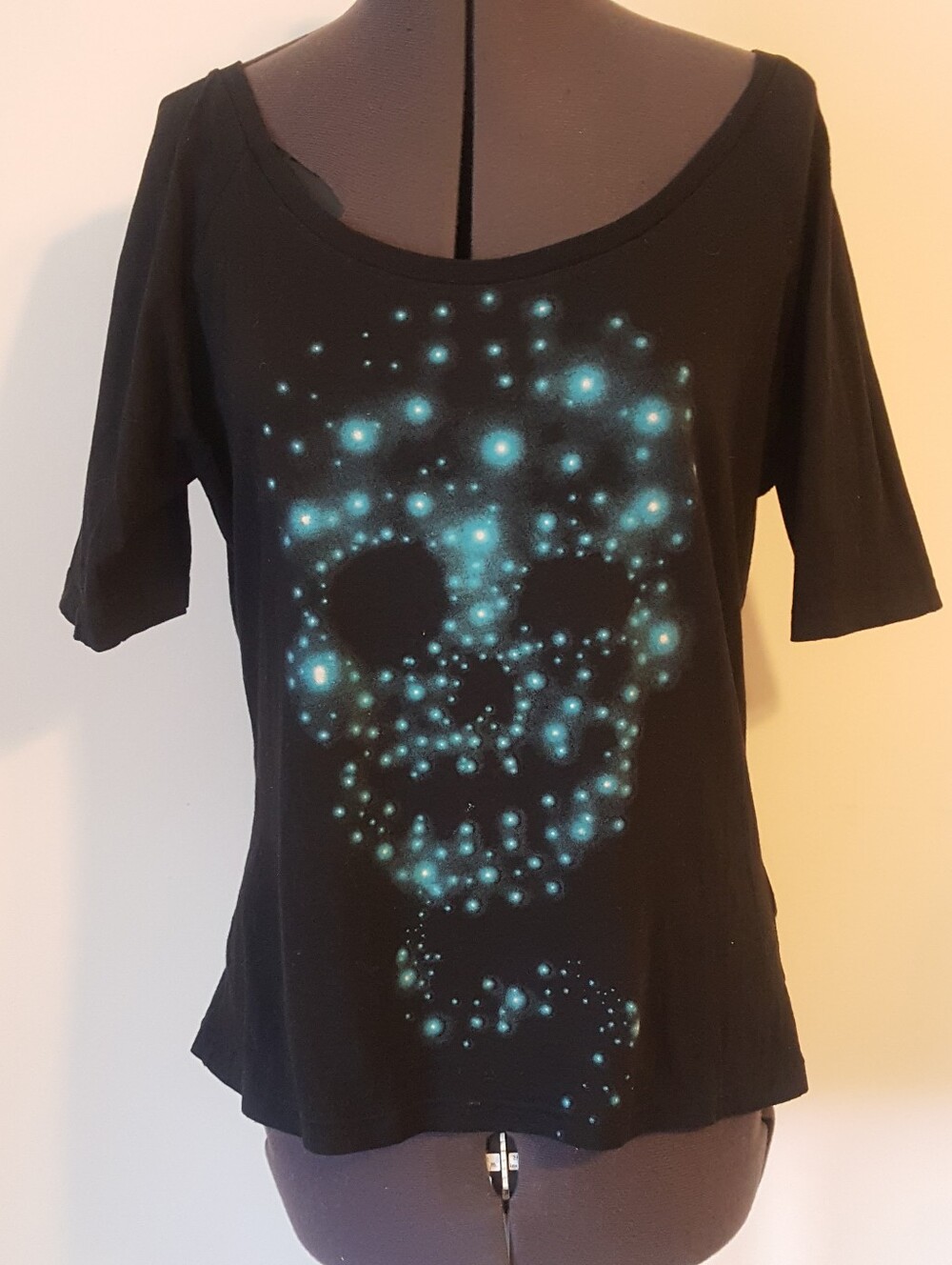 Iron Fist Black Tee with White Logo and Leopard Trim